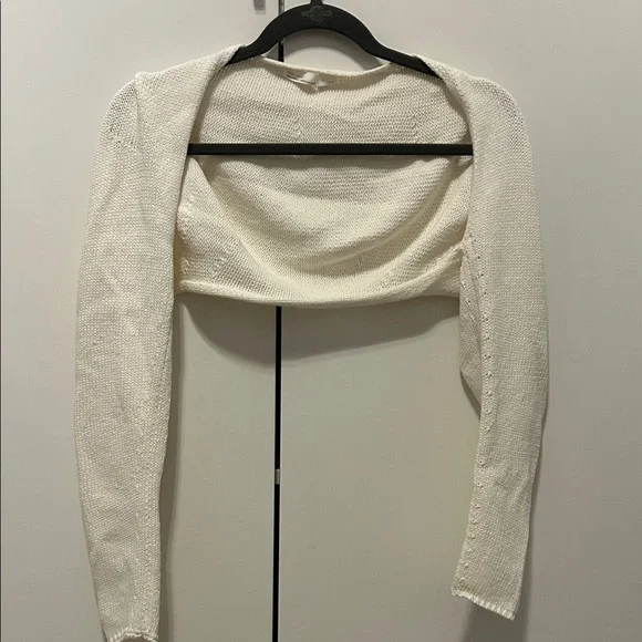 OAK + FORT Cream Women's Shrug - Picture 3 of 5